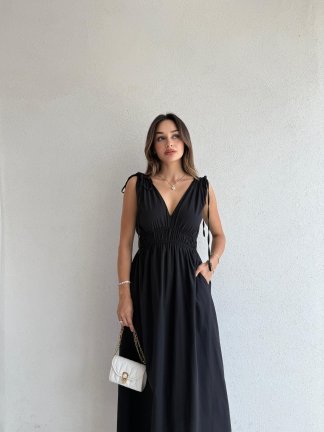 DUFFY Maxi Elbise 3223 - Siyah 