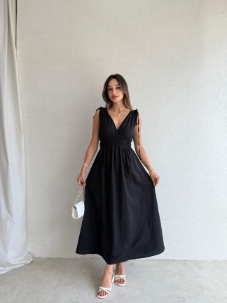 DUFFY Maxi Elbise 3223 - Siyah - 4