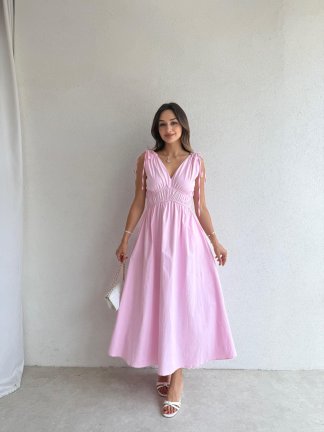 DUFFY Maxi Elbise 3223 - Pembe - 2