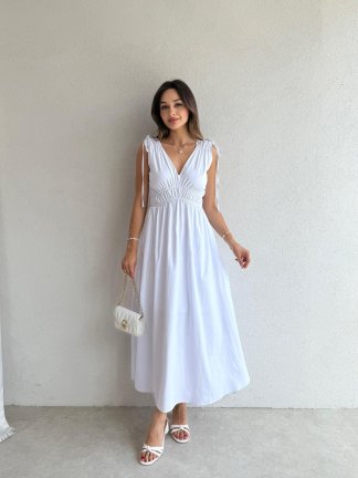 DUFFY Maxi Elbise 3223 - Beyaz - 2