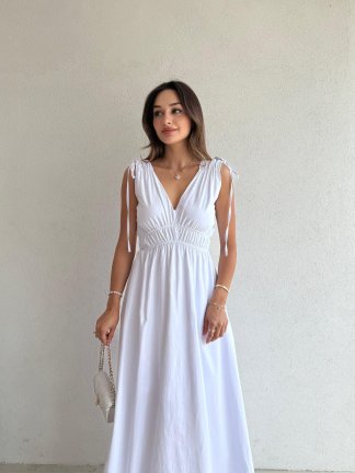 DUFFY Maxi Elbise 3223 - Beyaz 