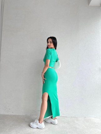 Düğme Detaylı REİX Takım 4209 - Yeşil - 3