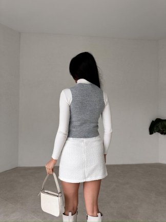 Düğmeli MERİDA Yelek 5678 - Gri - 2