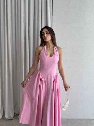 DULCET Midi Elbise 3842 - Pembe 