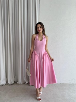 DULCET Midi Elbise 3842 - Pembe - 3