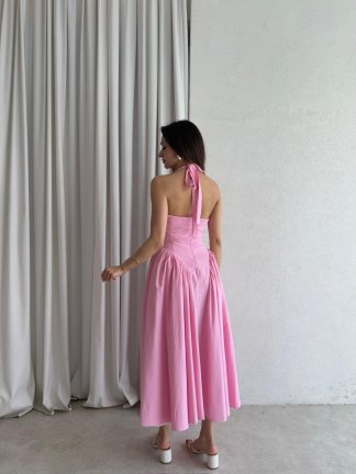 DULCET Midi Elbise 3842 - Pembe - 4