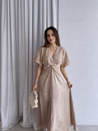 DUSTİN Maxi Elbise 7589 - Vizon 