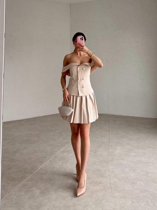 Düşük Omuzlu FETTER Takım 9301 - Krem - 3