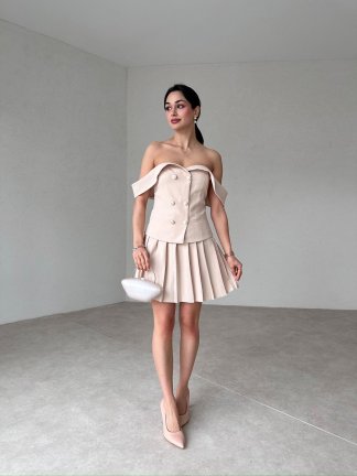 Düşük Omuzlu FETTER Takım 9301 - Krem - 2