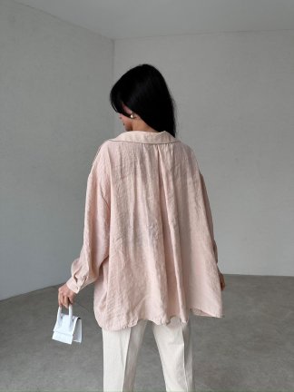 Düşük Omuzlu Oversize Elia Gömlek - Bej - 2