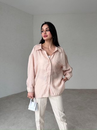 Düşük Omuzlu Oversize Elia Gömlek - Bej - 3