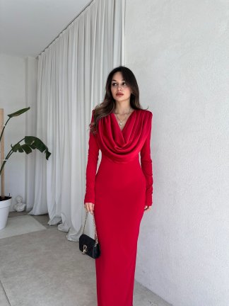 EDERSON Maxi Elbise 8208 - Kırmızı 