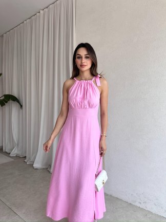 EDMUND Maxi Elbise 5778 - Pembe 