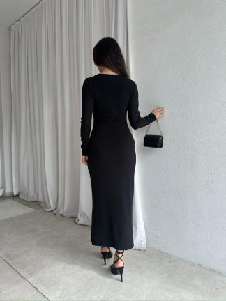 EDWARD Midi Elbise 9305 - Siyah - 4