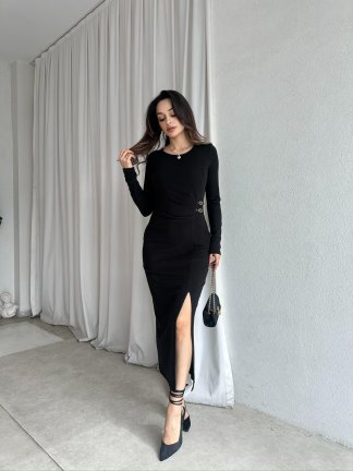 EDWARD Midi Elbise 9305 - Siyah - 3