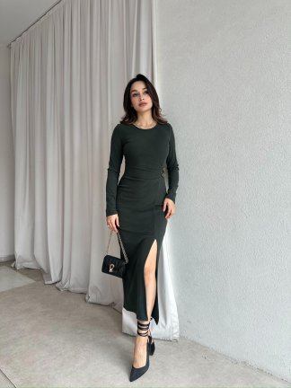 EDWARD Midi Elbise 9305 - Yeşil - 2
