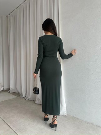 EDWARD Midi Elbise 9305 - Yeşil - 3