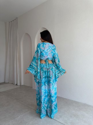 EFLİNA Desenli Takım 3047 - Mavi - 3