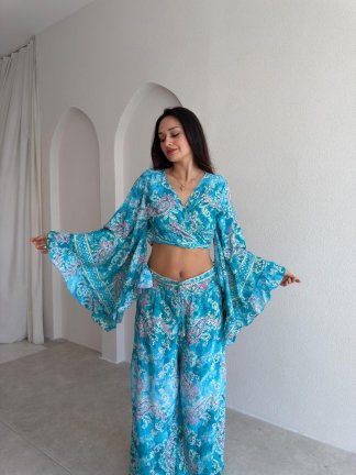 EFLİNA Desenli Takım 3047 - Mavi - 2