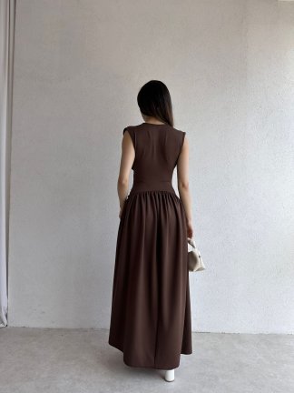 EGERTON Maxi Elbise 3845 - Acı Kahve - 3