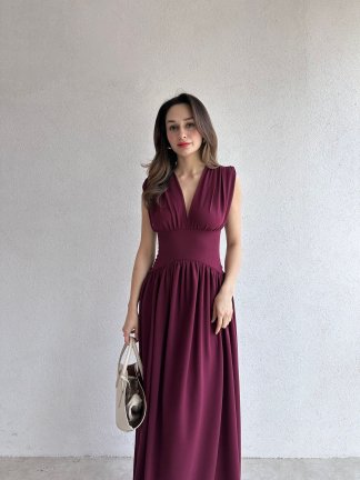 EGERTON Maxi Elbise 3845 - Bordo 