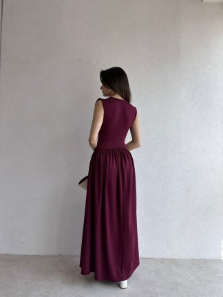 EGERTON Maxi Elbise 3845 - Bordo - 3