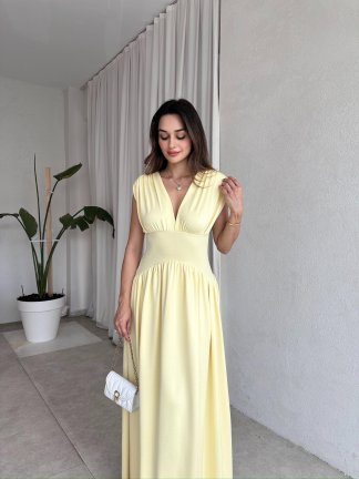 EGERTON Maxi Elbise 3845 - Sarı - 1
