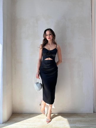 EİFFEL Midi Elbise 4099 - Siyah - 2
