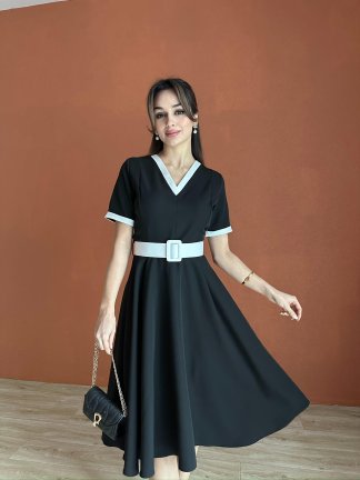 ELENİ Midi Elbise 6999 - Siyah - 2