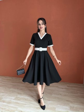 ELENİ Midi Elbise 6999 - Siyah - 3