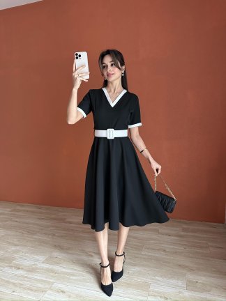 ELENİ Midi Elbise 6999 - Siyah - 5