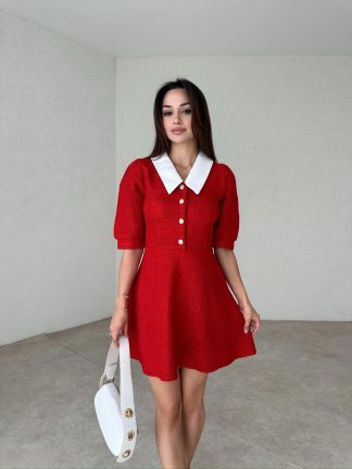 ELİZABETH Mini Elbise 7903 - Kırmızı 