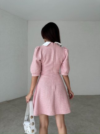 ELİZABETH Mini Elbise 7903 - Pudra - 3