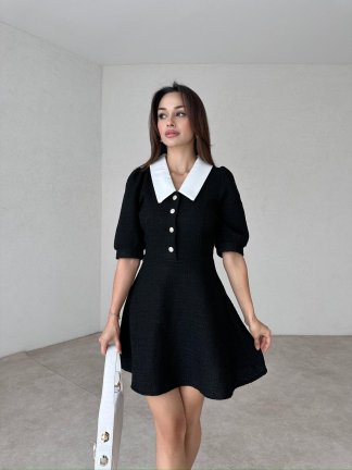 ELİZABETH Mini Elbise 7903 - Siyah 