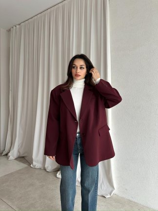 ELLA Ceket 6730 - Bordo - 1