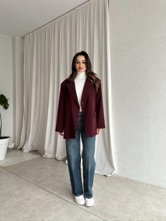 ELLA Ceket 6730 - Bordo - 2