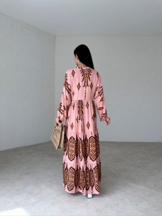 ELMİRA Maxi Elbise 3587 - Pudra - 3