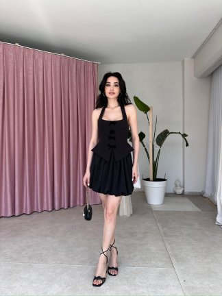EMELİNE Mini Elbise 5073 - Siyah - 2
