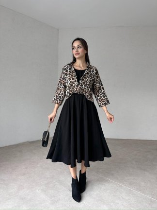 EMERSON Midi Elbise 2810 - Siyah - 2