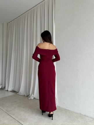 EMİLİA Maxi Elbise 4210 - Bordo - 4