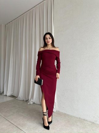 EMİLİA Maxi Elbise 4210 - Bordo - 2