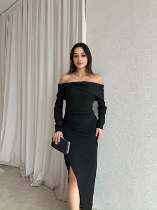 EMİLİA Maxi Elbise 4210 - Siyah - 1