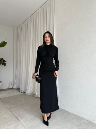 EMPİRE Midi Elbise 8554 - Siyah - 2