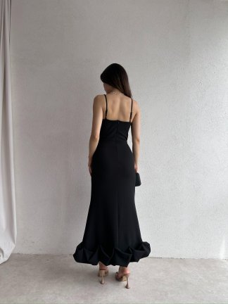 Midi JUPE Elbise 3179 - Siyah - 3