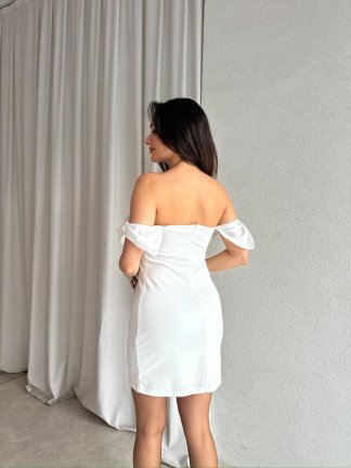EVER Mini Elbise 8794 - Beyaz - 2