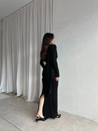 EVORİ Maxi Elbise 8714 - Siyah - 3