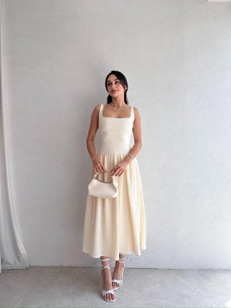EYFEL Midi Elbise 3485 - Krem - 2