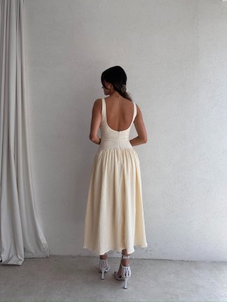 EYFEL Midi Elbise 3485 - Krem - 3