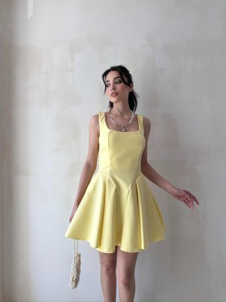 FABBRİ Mini Elbise 3490 - Sarı 