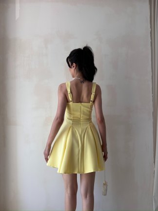 FABBRİ Mini Elbise 3490 - Sarı - 3